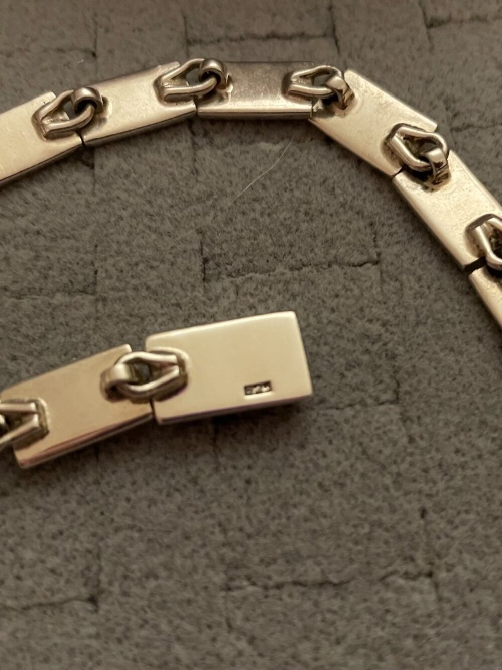 Vintage Sterling Silver Bracelet 23 grams 7" Modern Links Panels Mid Century - Picture 8 of 10